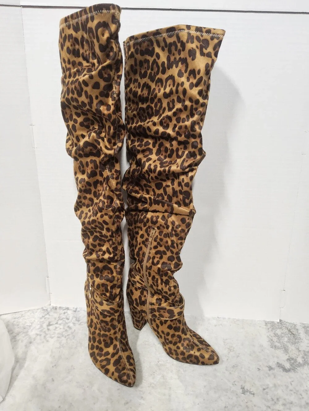 NWOT Size XWC 9 Leopard Print Over-the-Knee Slouch Boot - Animal Print